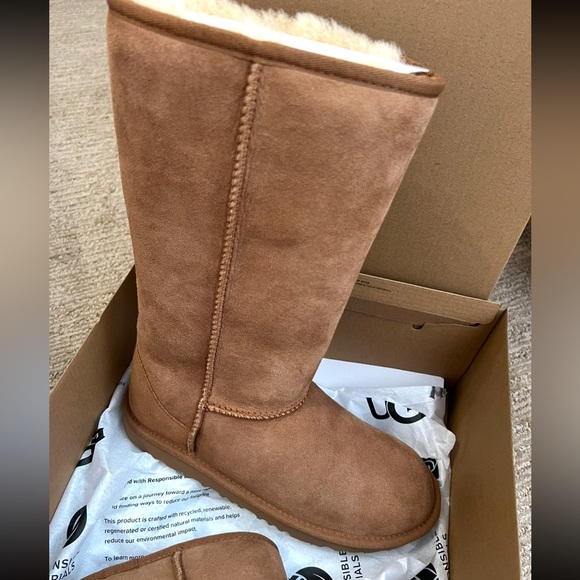 UGG Plush Lamb Fur Boots - Tan - Picture 13 of 16